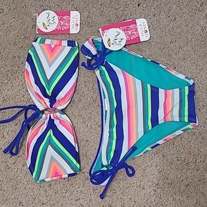 Hula Honey Bikini - Multicolor Stripe SM/MD NWT